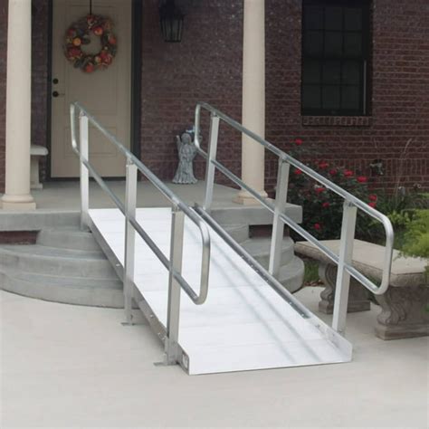 Prairie View Industries 7-ft x 36-in Solid with Handrails Wheelchair Ramp 850 lb. Weight ...