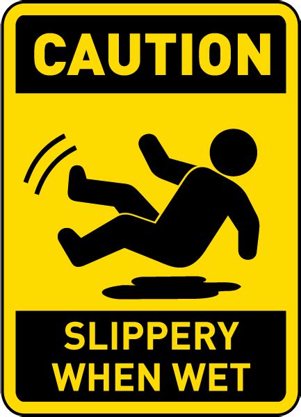 Caution Slippery When Wet Sign E5355 - by SafetySign.com