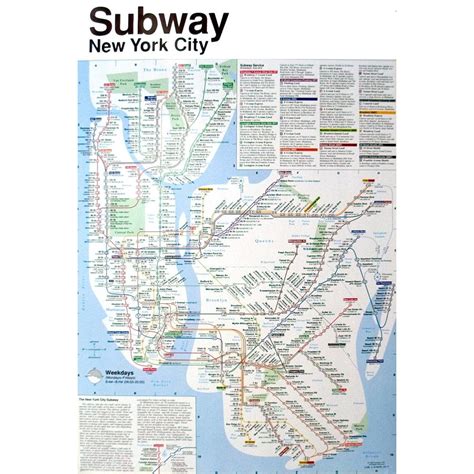 1990s John Tauranac 'New York Subway Map' Contemporary Multicolor, Blue Offset Lithograph | Chairish