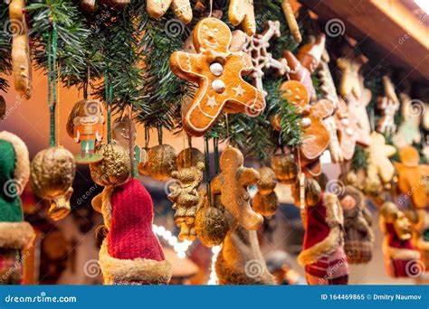 Christmas Decorations at Christmas Market Stall in Berlin Germany Stock Image - Image of biscuit ...