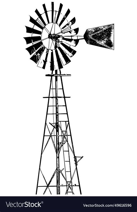 Farm style windmill Royalty Free Vector Image - VectorStock