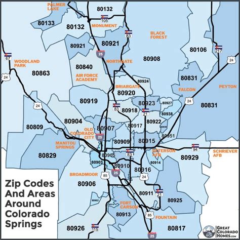 Colorado Springs Zip Code Map | Colorado map, Colorado springs ...