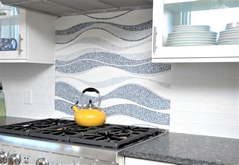 Wave Tile Backsplash Kitchen Ideas For Dark Cabinets And Countertops ...