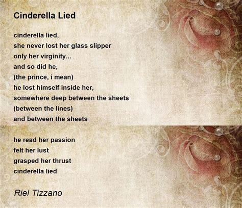 Cinderella Lied - Cinderella Lied Poem by Riel Tizzano