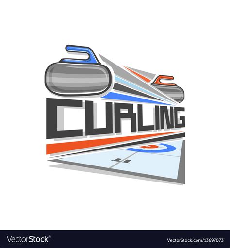 Logo of curling sport Royalty Free Vector Image