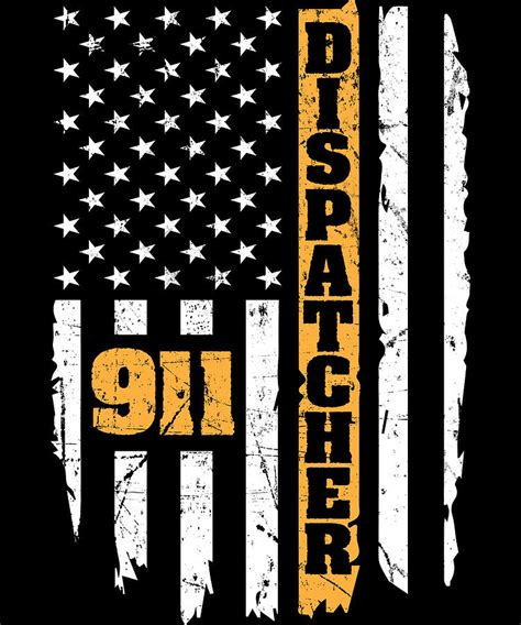 911 Dispatcher American Flag USA Digital Art by Michael S