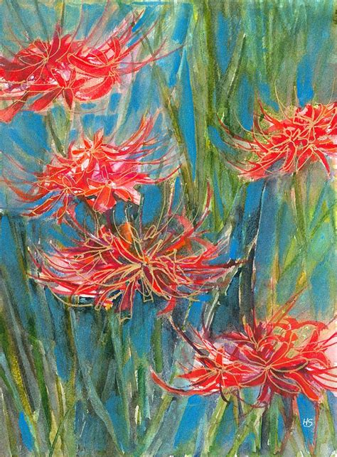 Red Spider Lily Painting by Hiroko Stumpf - Fine Art America