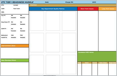 Lean Huddle Board Templates