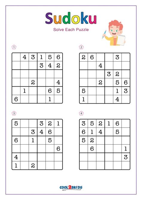 Sudoku Puzzles Printable Free 6x6