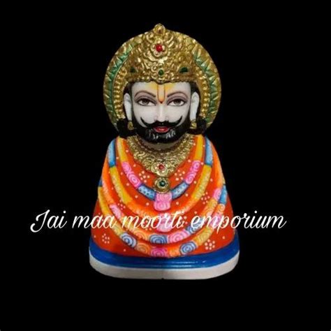 White Painted Marble Shyam Baba statue, For Temple, Size: 1.5 Feet at ...