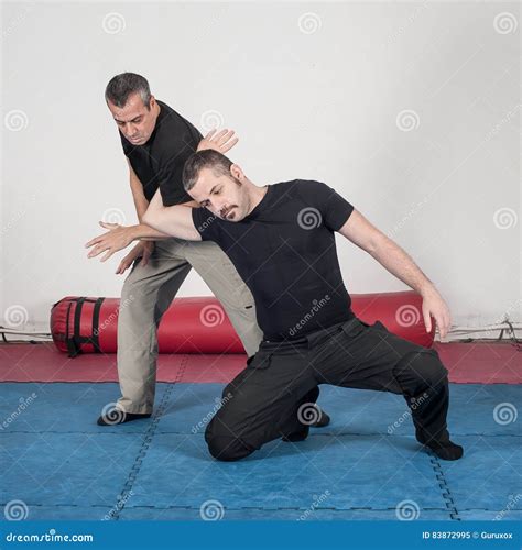 Kapap Instructor Demonstrates Arm Lock Techniques Stock Image - Image ...