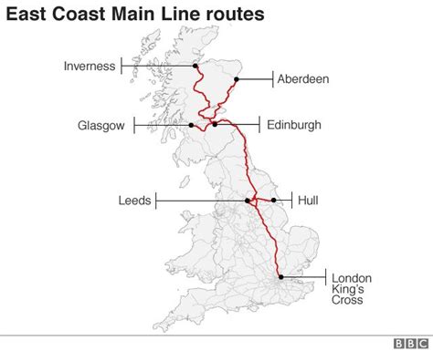 East Coast Mainline Route Map - Washington Map State