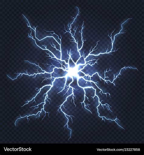 Lightning thunder flash electricity spark strike Vector Image