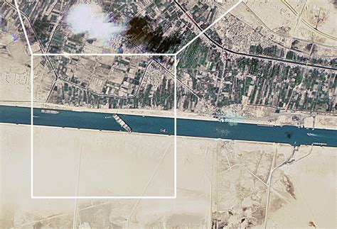 Suez Canal blockage is visible from outer space, here are the satellite photos | World News ...