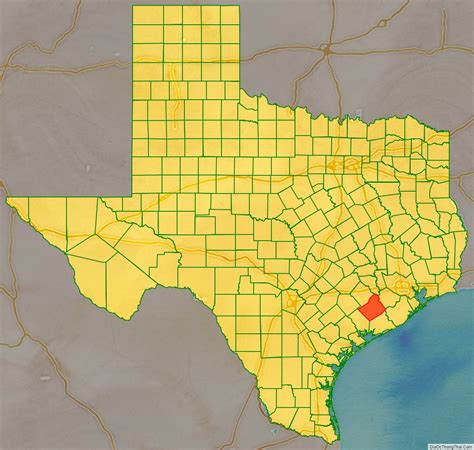 Map of Wharton County, Texas - Thong Thai Real