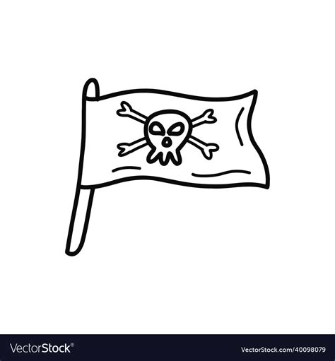 Pirate flag with skull and crossbones Royalty Free Vector