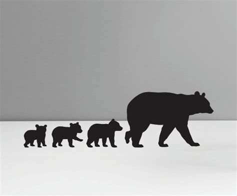 Mama Bear SVG Three Cubs Silhouette Clipart Iron on Bear Cub - Etsy Canada