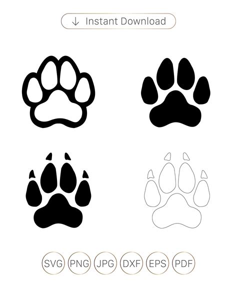 Dog Paw Print Outline