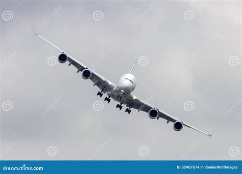 Airbus A380 landing stock photo. Image of show, international - 55907674