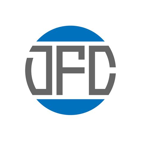 diseño de logotipo de letra dfc sobre fondo blanco. concepto de logotipo de círculo de iniciales ...