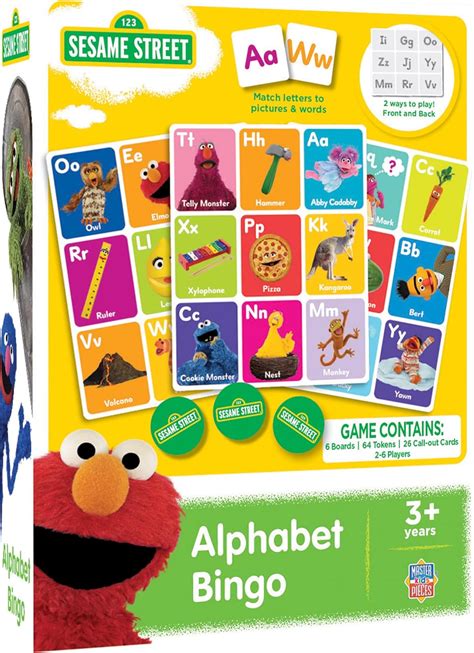 Amazon.com: MasterPieces Kids Games - Sesame Street Alphabet Bingo ...