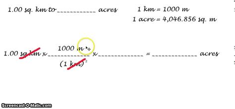 Unit Conversion: Acres in a Square Kilometer - YouTube