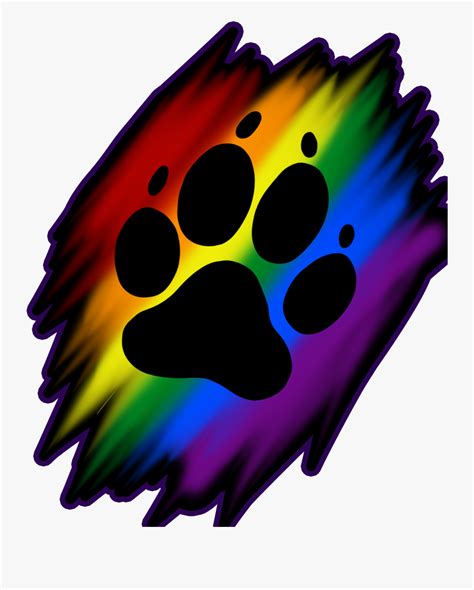 Rainbow Furry Paw Print , Free Transparent Clipart - ClipartKey