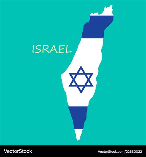 Israel map painted in the color of the flag Vector Image