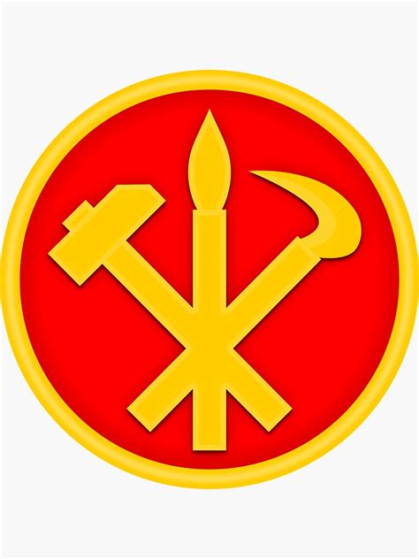 "WPK DPRK North Korea Emblem Juche Socialist Communist" Sticker for Sale by Martstore | Redbubble