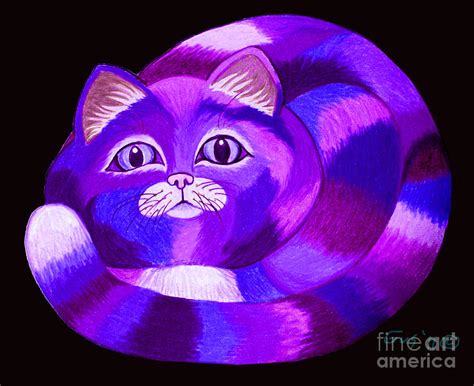 Purple Cat Drawing by Nick Gustafson