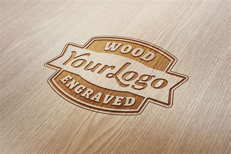 Wood Engraved Logo MockUp | GraphicBurger | Free logo mockup psd, Free ...