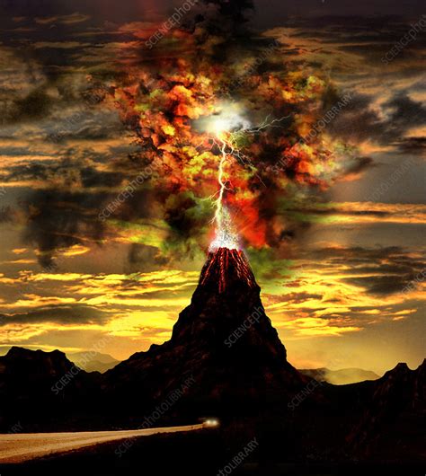 Volcanic Lightning - Stock Image - C003/4117 - Science Photo Library