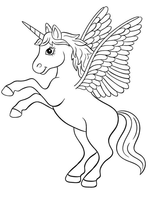 Unicorn With Wings Coloring Pages - Coloring Home