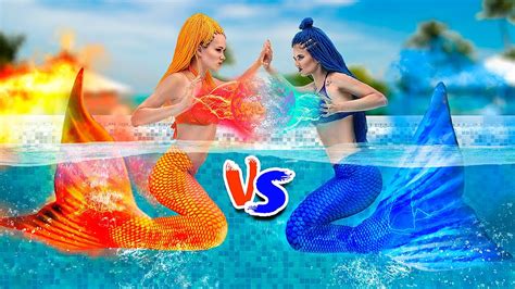 Hot vs Cold Challenge | Mermaid on Fire vs Icy Mermaid