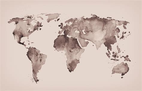 Wallpaper Mural - World map in sepia - Photo Wallpaper