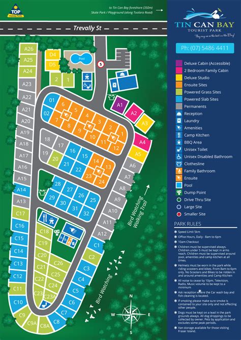 Park map - Tin Can Bay Tourist Park