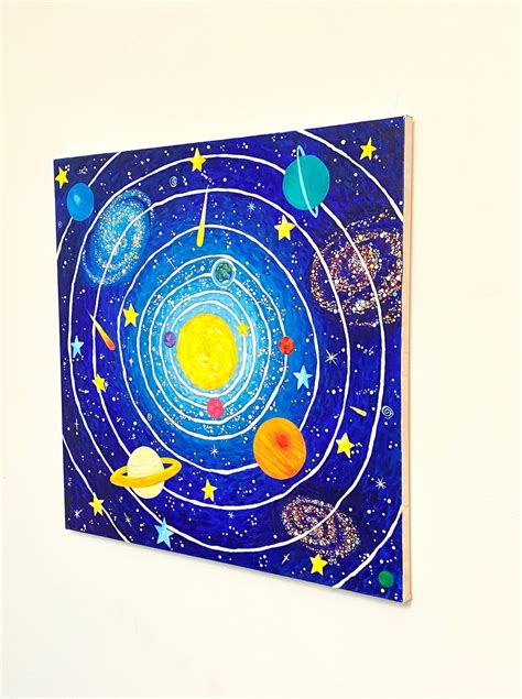 Solar System Painting Space Themed Decor Kids Room Nursery - Etsy