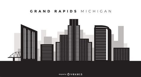 Grand Rapids Michigan Skyline Vector Download