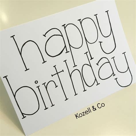 Hand Lettered Happy Birthday Card by KozellandCo on Etsy. Follow on Instagram @koz… | Happy ...