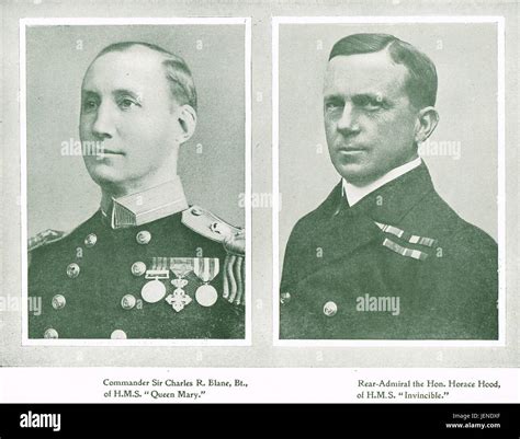 Battle of Jutland Royal Navy casualties Commander Charles Blane Of HMS Queen Mary, & Rear ...