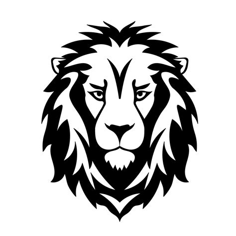 Lion Head Logo Vector Illustration. Black and white design. 8894901 ...