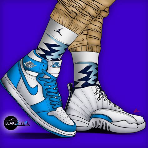 Air Jordan 1's X 12's digital drawing by Blake2fye4u on DeviantArt