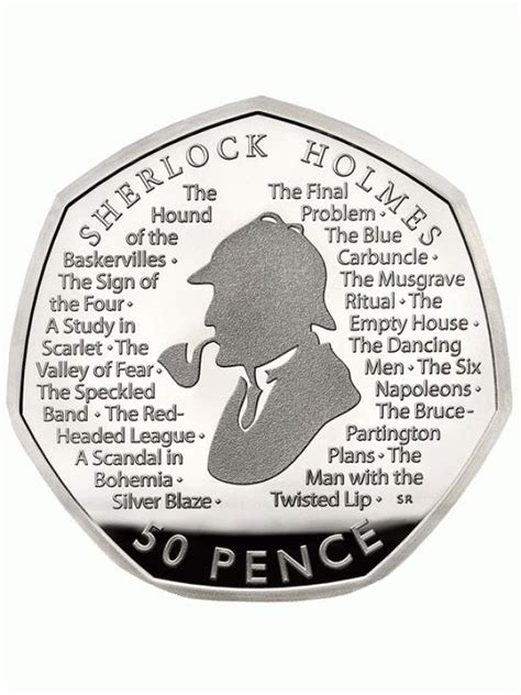 2019 Sherlock Holmes Silver Proof Royal Mint 50p Fifty Pence Coin