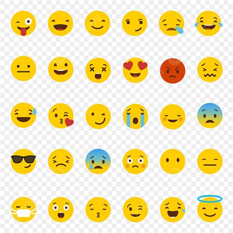 Conjunto De Vetores De Emojis PNG , Emoji, Conjunto, Emoticon Imagem ...