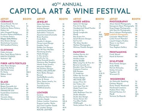 Capitola Art And Wine 2024 Schedule - Darby Kattie