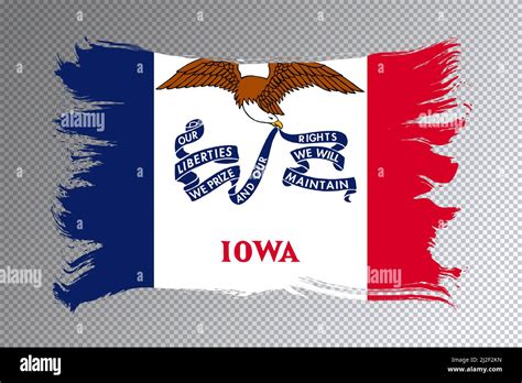 Iowa state flag, Iowa flag transparent background Stock Photo - Alamy