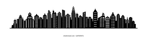 City Skyline Silhouette City Landscape Template Stock Vector (Royalty ...