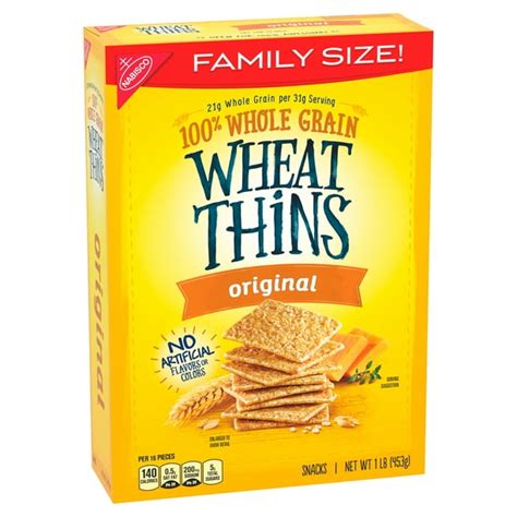 Wheat Thins Original Whole Grain Wheat Crackers, Family Size, 16 oz - Walmart.com