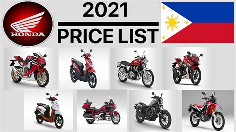 Honda Motorcycle Price List In Philippines 2021 - YouTube