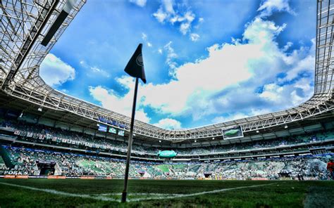 Download wallpapers Allianz Parque, match, Palmeiras Stadium, corner flag, Sao Paulo, soccer ...